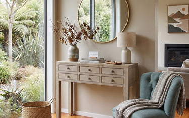 Luxury lounge featuring a statement sofa and designer furniture from Online8 New Zealand