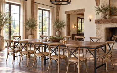 Emile Dining Table 3mtr with dining chairs