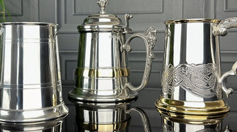 Sheffield-made pewter tankards and hip flasks at Online8 Auckland NZ