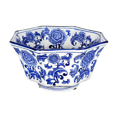 Ren Bowl - Glazed Blue & White (26.7cm)