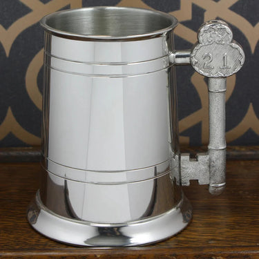 1 Pint 21st Birthday Pewter Beer Mug Tankard With 21 Key Handle at Online8 Furniture Auckland NZ