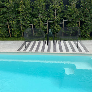 Coast Outdoor Stripe Charcoal Rug