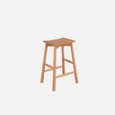 Olly stool in natural ash with contoured seat and solid ash legs