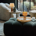 Foxham Upholstered Bench styled with a tray