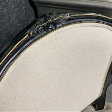 French Louis Carver Chair - Black