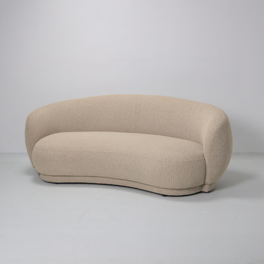 Fleur Sofa in beige, three seater upholstered sofa