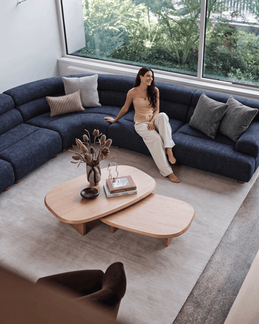 Sora Corner Module styled in a living room
