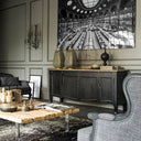 Manoir Ash Wood Sideboard - Black and Natural Oak two-tone finish