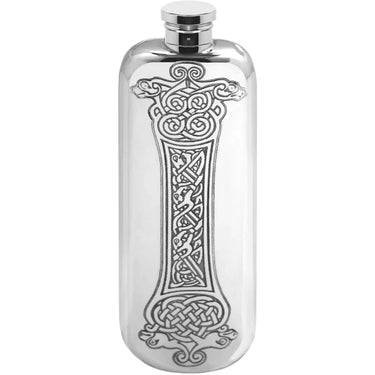 3oz Slimline Pewter Hip Flask with Intricate Celtic Design at Online8 Furniture Auckland NZ