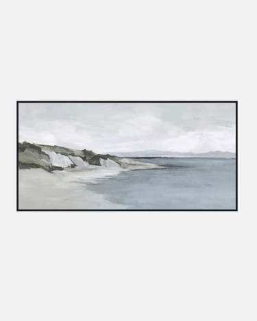 Oasis Print panoramic canvas artwork in a black frame