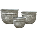 Wide Fibre Cement Planter Set of 3 in grey at Online8 Furniture Auckland NZ