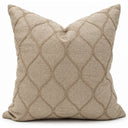 Snugg & Co diamond embroidered natural linen cushion, 550 x 550mm square