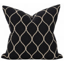 Snugg & Co diamond embroidered black linen cushion, 550 x 550mm square