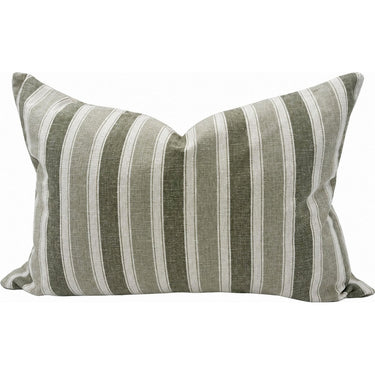 Snugg & Co striped green lumbar cushion, 400 x 600mm