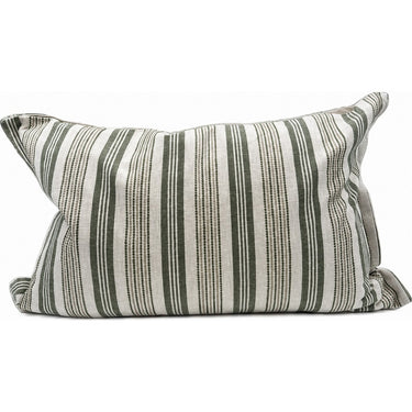 Snugg & Co striped grass green lumbar cushion, 400 x 600mm