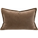 Snugg & Co beige cotton velvet lumbar cushion, 400 x 600mm