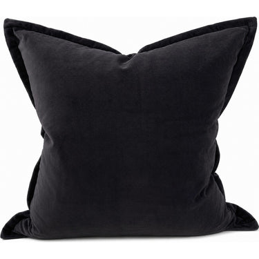 Snugg & Co black cotton velvet cushion, 550 x 550mm square