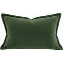 Snugg & Co green cotton velvet lumbar cushion, 400 x 600mm