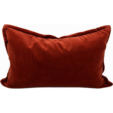 Snugg & Co burnt terracotta velvet lumbar cushion, 400 x 600mm