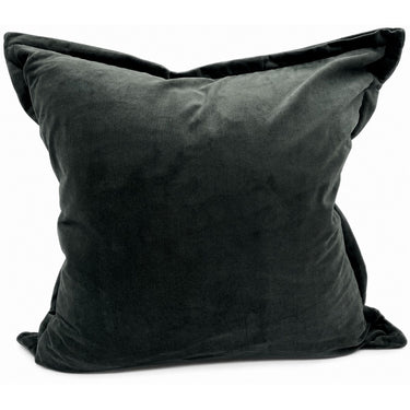 Snugg & Co military green cotton velvet cushion, 550 x 550mm square