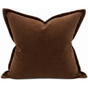 Snugg & Co camel brown cotton velvet cushion, 550 x 550mm square