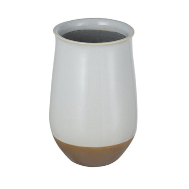 Ceramic Vase - White & Terracotta 20cm at Online8 Furniture Auckland NZ