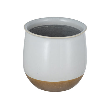 Ceramic Vase - White & Terracotta 16cm at Online8 Furniture Auckland NZ