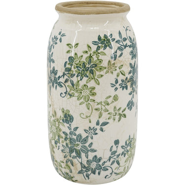 Green Floral Vase - 25cm at Online8 Furniture Auckland NZ