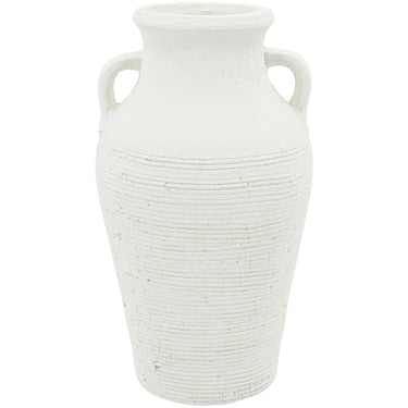 White Terracotta Urn - 34cm at Online8 Furniture Auckland NZ