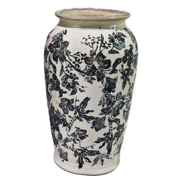 Black Floral Vase - 30cm at Online8 Furniture Auckland NZ