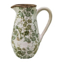 Green Floral Ceramic Jug - 26cm at Online8 Furniture Auckland NZ