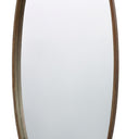 Walnut rubberwood oval wall mirror, 1200 x 600mm