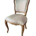 French Louis Dining Chair - Beige Linen & Oak