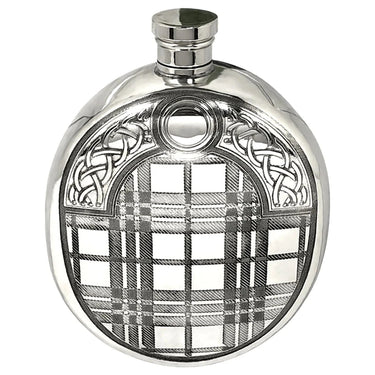 6oz Oval Sporran Pewter Hip Flask with Tartan Design at Online8 Furniture Auckland NZ