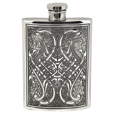 6oz Pewter Hip Flask with Celtic Knot Design at Online8 Furniture Auckland NZ