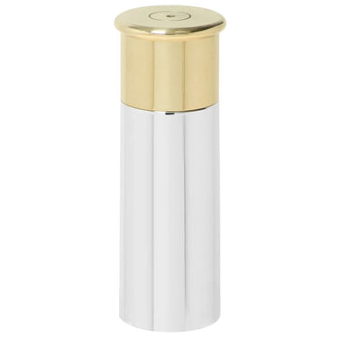 6oz Pewter Shotgun Cartridge Hip Flask with Brass Lid at Online8 Furniture Auckland NZ