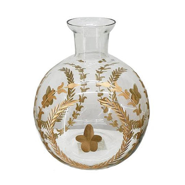 Oro Round Vase - Clear/Gold (27cm)