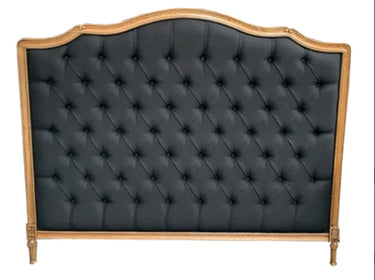 French Provincial King Headboard Black Linen Oak