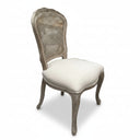 Vintage French Provincial Rattan Back Dining Chair - Weathered Oak front view
