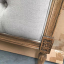 French Provincial Queen Headboard Beige Linen Oak