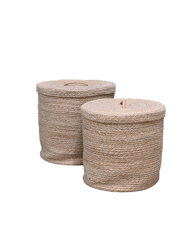 Kushi Baskets w/Lids S/2 - Natural
