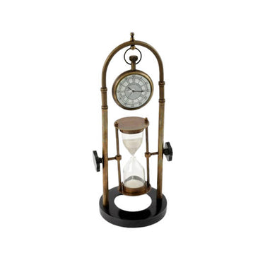 Arch Revolving Sand Timer with Hanging Clock