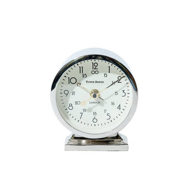 Tower Bridge Table Clock - Polished Nickel