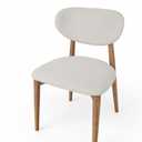 Ellis Dining Chair in natural rubber wood with polyester fabric