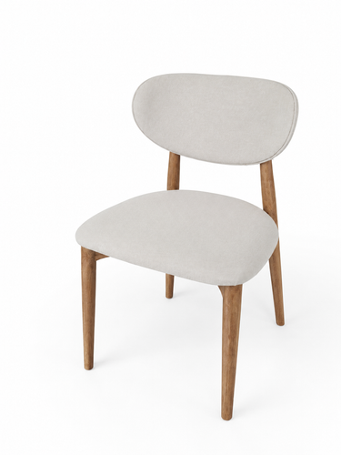 Ellis Dining Chair in natural rubber wood with polyester fabric