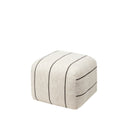 Broste Sigrid Pouf in light beige and black striped cotton linen