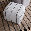 Broste Sigrid Pouf light beige black detail view
