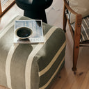 Broste Sigrid Pouf agave green styled in a living room