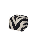 Broste Zebra Pouf in black and light beige striped cotton
