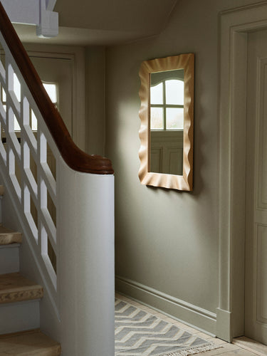 BROSTE Mirror Wavy Beech Wood Natural lifestyle